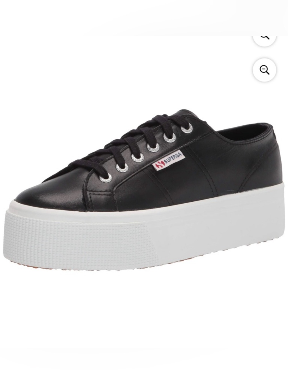 NEW | NIB Superga 2790 Black Nappa Leather Lace Up Platform Sneaker SZ 42 (EURO)